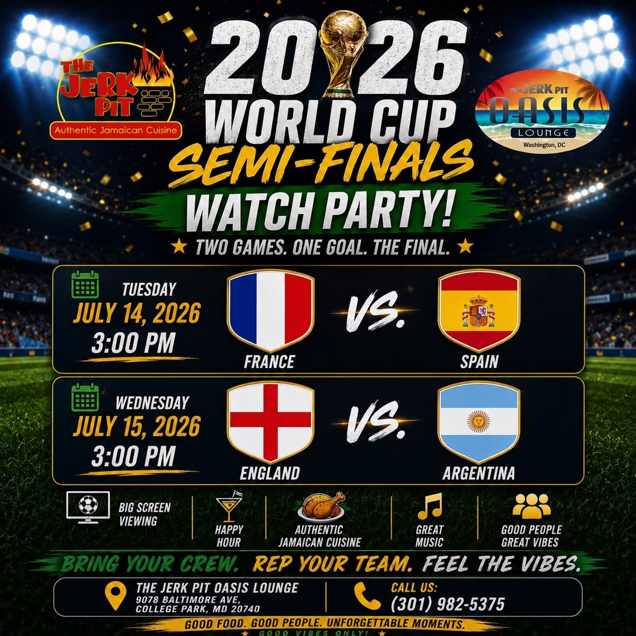 Catch the FIFA World Cup at The Jerk Pit!